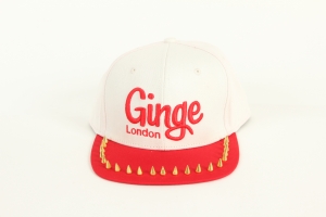 Ginge London White with Red studded peak