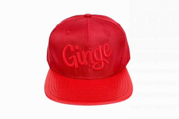 Ginge London Red Snakeskin Strapback