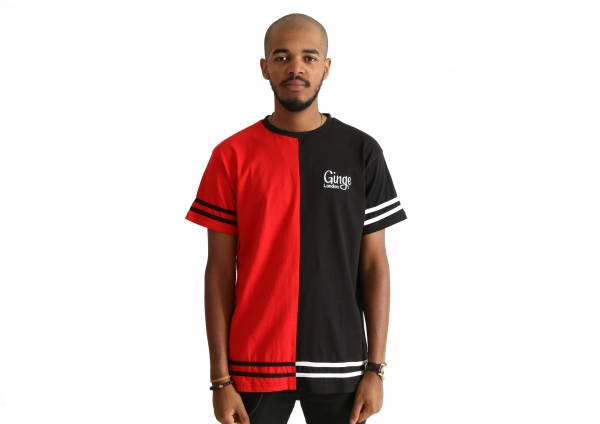 NEW Ginge London Black & Red Harlequin Tshirt