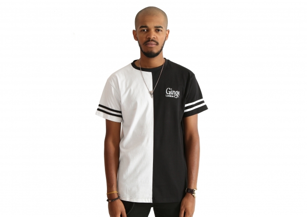NEW Ginge London White & Black Harlequin T-shirt